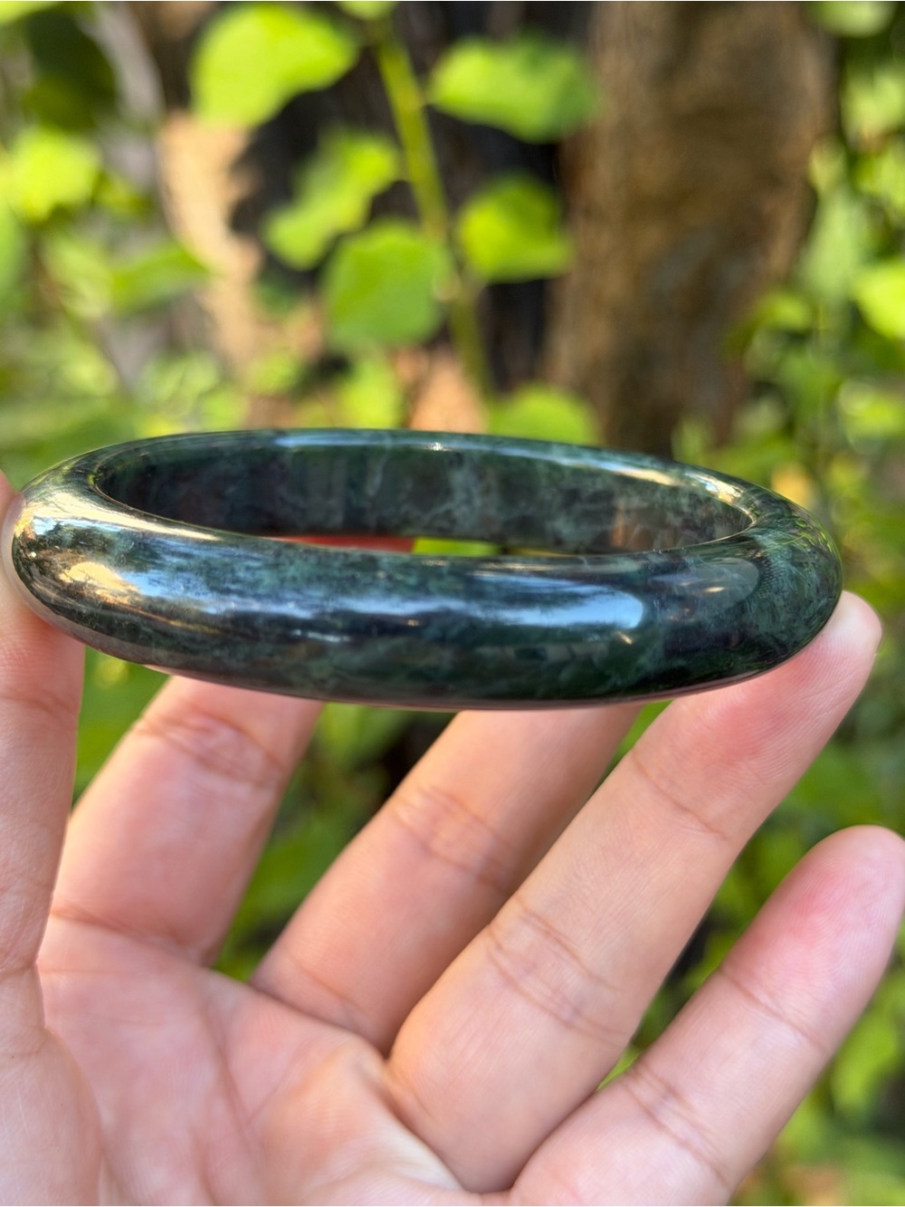 61.5mm inner diameter dark xiuyu jade bangle 1824